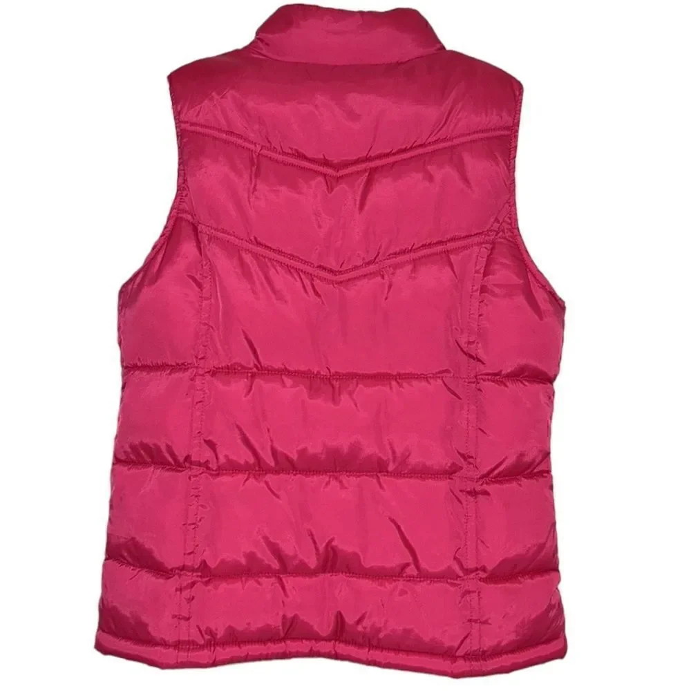 Old Navy Pink/Red Puffer Vest (Size large)